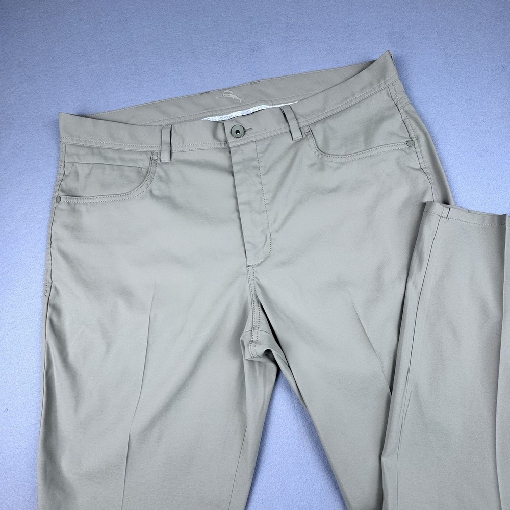 Tommy Bahama Island Zone Performance 5-Pocket Pant Men 38x30 Tan Stretch Chino
